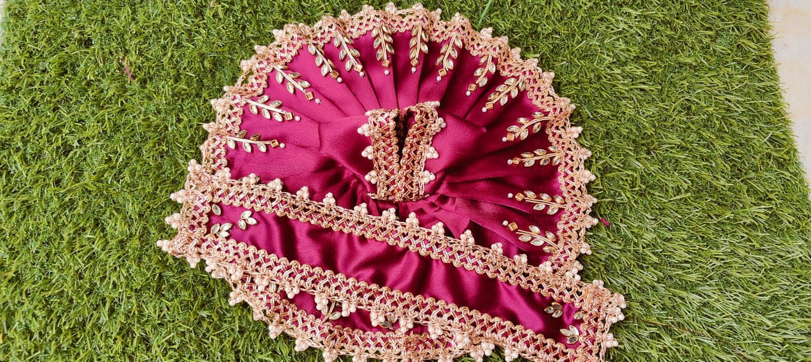 Gopal Ji Set of 3 : Poshak and Pagdi, Pink - Image 4